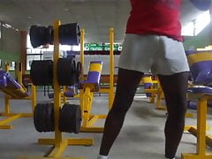 Hot daddy with a hard cock masturbates at the gym