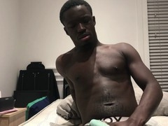 Handsome gay guy talks dirty, humps bed, and jerks off in suit