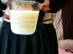 Crossdressing pervert has been saving cum for this