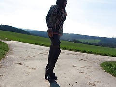Tranny is Masturbating in the Spring