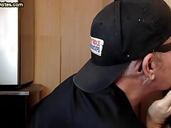 Gloryhole BJ DILF eats black cock 4 cum in mouth taste