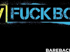 Jordan Starr fills Croft's ass with a dildo and watches as he takes it deeper and har