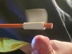 Handjob with cock slapper