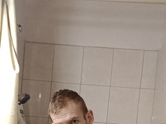 He unclothing before bathroom
