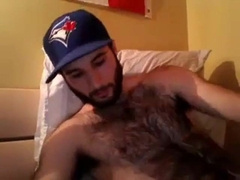 Hairy chest covered in cum 4