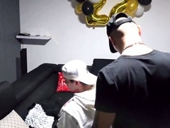 Extreme face fuck, big dick cumshot, gay facial