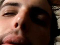 Smoking musician breaks for a quick yank