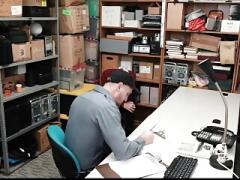 Gay guard delivers an anal punishment to blonde thief