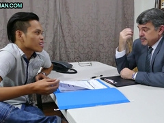 DADDYS ASIANS - Office white gaydaddy pulverizes Japanese lad in his 21yo culo