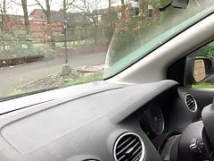 Wanking on driveway stockings panties caught out by postman