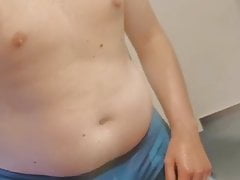 25 Chub Boy pee in tight blue boxers again