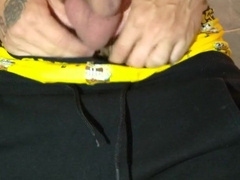 Moist foreskin close-up of raw uncircumcised fuckpole/Handsfree urinating/ Peeing movie