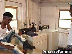 Hung black stallion plows his bottom friend doggy style