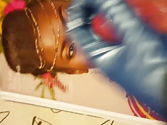 Handjob blue rubber gloves