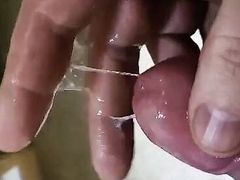 Precum like crazy at work with my soft cock