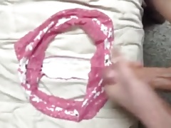 Cumshot into panties 8