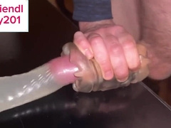 Dude Squealing while Humping Fleshlight with Sloppy Converse until Ginormous Spunk in Water