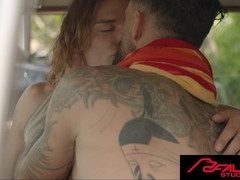Gay kissing, hot summer, jock fuck