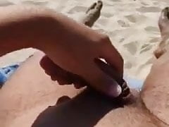 Mastrubation in Keramoti's nudist beach