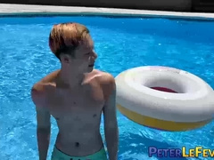Sweet looking twink Kai Cho tugs his meaty bulge and cums all over himself