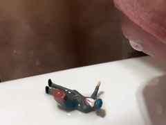 Macrophilia. Ample Urinating on Shrunk Stud. Massive Manmeat and Urinate Fountain