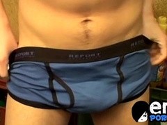 Hairy cock teenager Cristian sprays warm and sticky cum solo