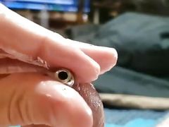 Cumshot Through Hollow Penis Plug