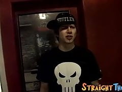 Straight tattooed youngsters are jacking off and cumming