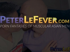 Asian hunk Jessie Lee slides cock and baseball bat inside Orson Dean