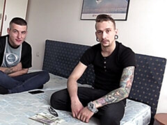 Edgy dude loves large toys and hot facials