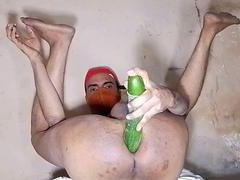 Amateur., big dildo, cucumber