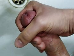 Cumming in a sink during deployment
