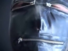 Foreskin play with breath control and teat clamps