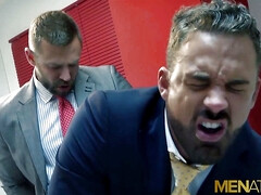 MENATPLAY - Bottom hunk in suit Logan Moore anal fucked hard