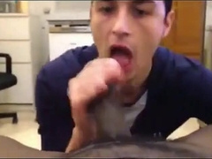 White Mexican Young Boy Sucking Black Cock Eating Cums 7