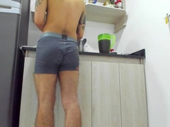 This naughty cool Colombian dude is in the kitchen
