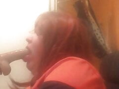 Redhair crossdresser Deepthroat
