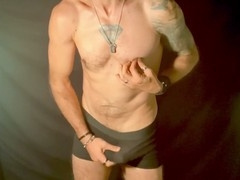Horny dude talks dirty while pleasuring himself to male moaning in different languages