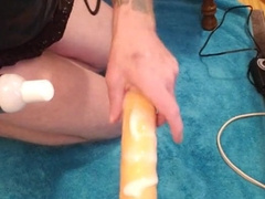 Sissy punk crossdresser uses bang machine, Pt 1