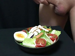 Cumshot on Salad