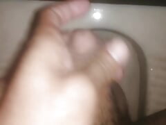 Small cock show hairy handjob piss