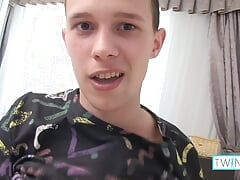 Brunette Twink Aaron A Enjoys Rubbing His Cock And Fingering His Ass!