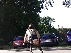 Dildofucking on a Parking Place