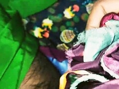 Cum in clothes, satin fuck, stroke