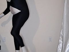 Having some fun in zentai inside of a zentai mummy sack