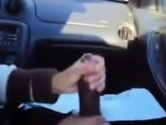 BBC gets a handjob in the car 8