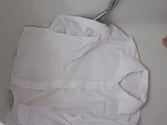 pissing on white m&s school blouse