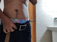 A boy playing with his dick and cumshot