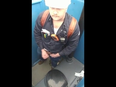 Worker Bear Jerks Off & Cum in Porty Potty at Work 5