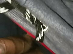 Morning cock rub so hard cock on a bed